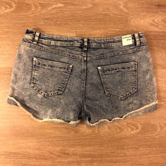 KINA Jeans Retro Vintage Stone Wash Cut Off Raw Hem - Picture 3 of 5